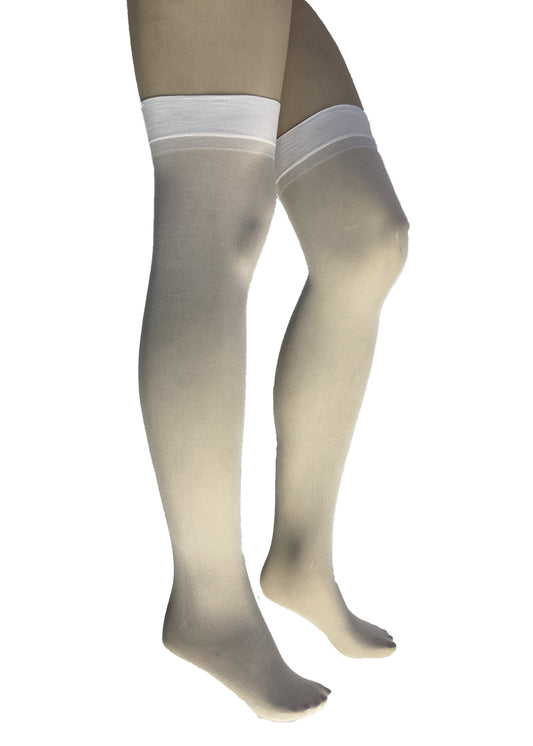 Shirley of Hollywood Sheer Thigh High Stockings White