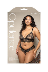 Fantasy Lingerie Opulence Pearl Bra & Crotchless Panty Set Queen