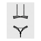 House of Desire Nadia Lace & Mesh Cutout Teddy Black Small