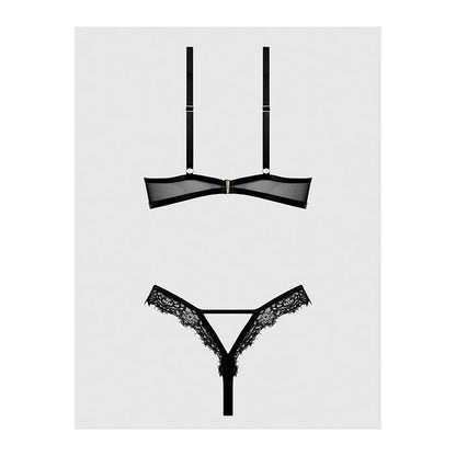 House of Desire Nadia Lace & Mesh Cutout Teddy Black Small