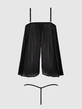 House of Desire Ashley Alexiss Sheer Mesh Babydoll Set Black 1X/2X