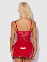 House of Desire Trinity Patent Chemise & G-String Set Red 1X2X