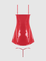 House of Desire Trinity Patent Chemise & G-String Set Red 1X2X