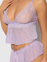 House of Desire Vivienne Cami and Tap Short Set Lavender 1X/2X