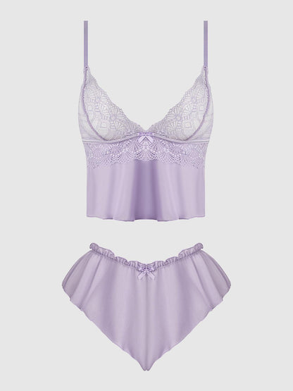 House of Desire Vivienne Cami and Tap Short Set Lavender 1X/2X
