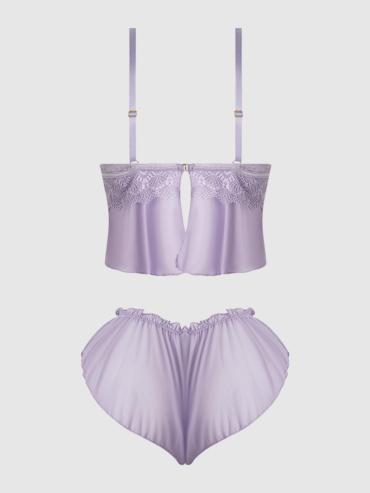 House of Desire Vivienne Cami and Tap Short Set Lavender 1X/2X