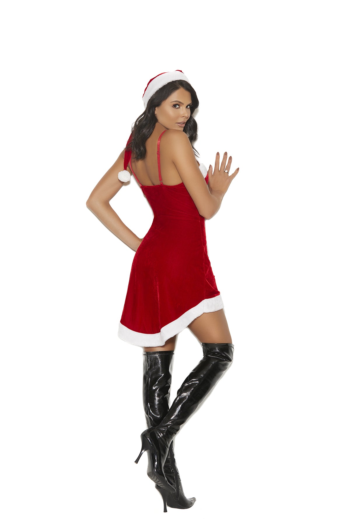 Elegant Moments Santa's Sweetie Velvet Dress and Hat Costume Set