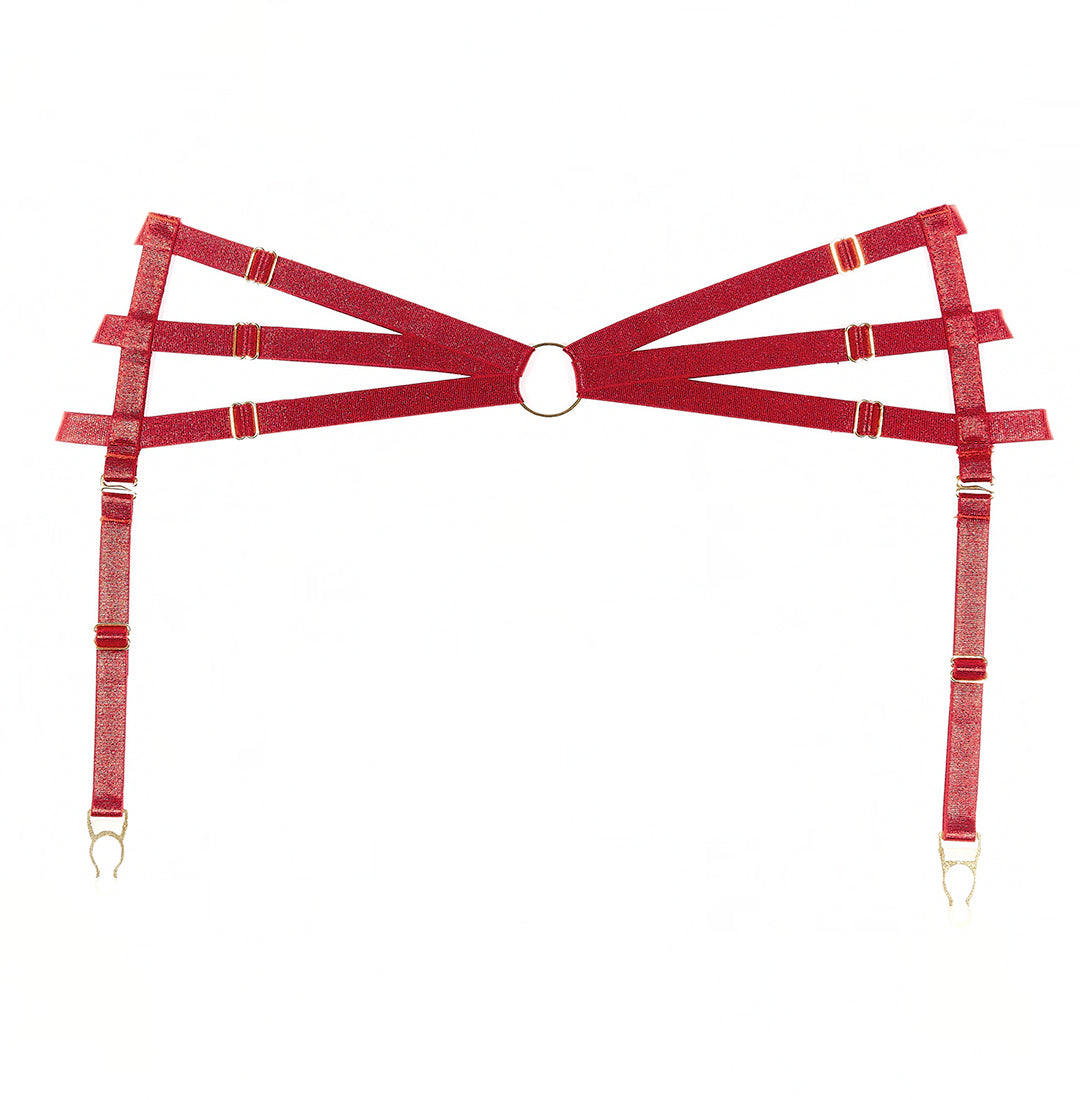 Allure Adore Femme Fatale Harness Garter Belt Red