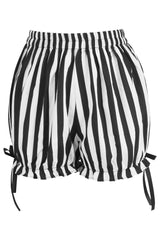 Daisy Corsets Top Drawer 2 PC Striped Burlesque Steel Boned Corset & Bloomer Set