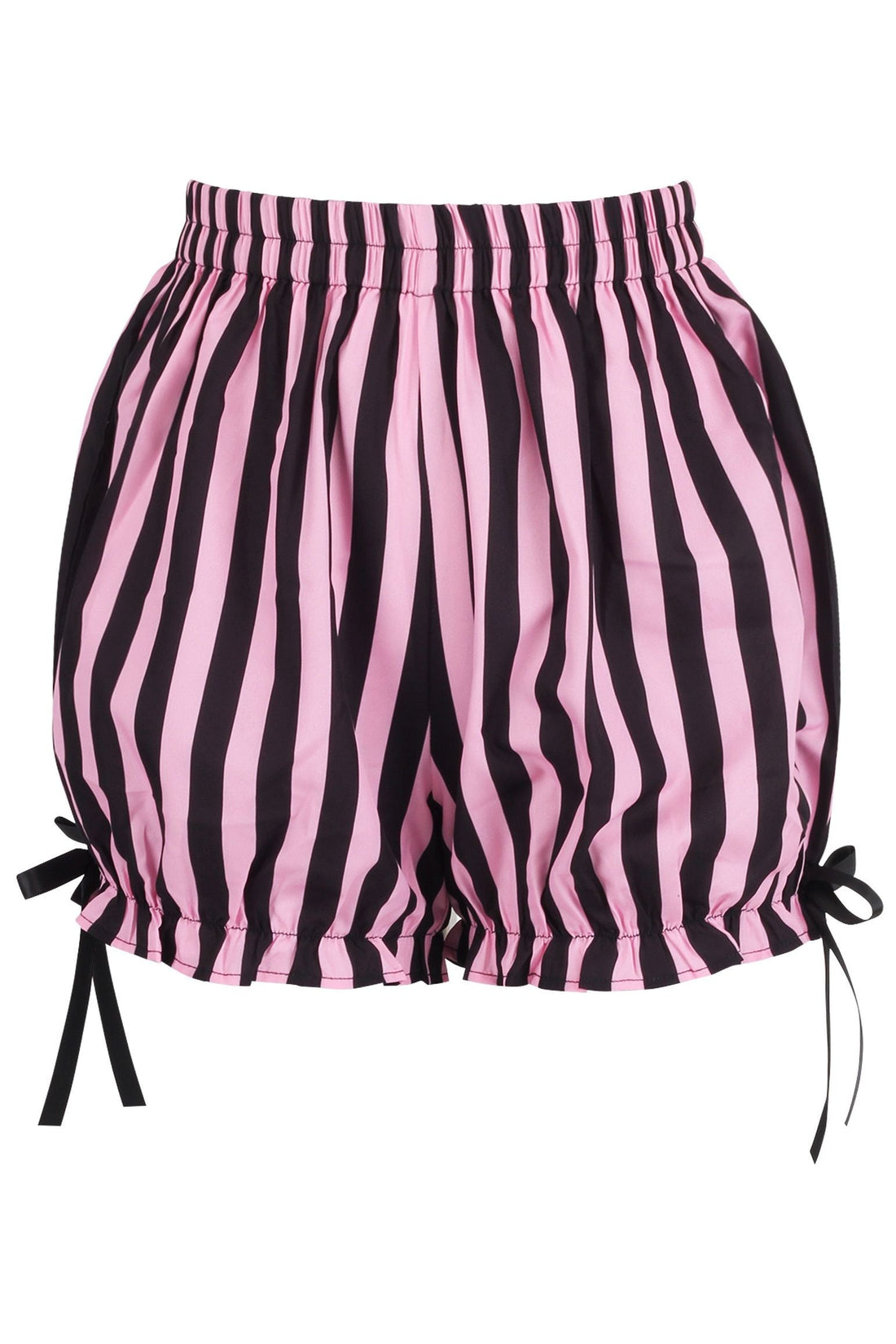 Daisy Corsets Top Drawer 2 PC Pink/Black Striped Burlesque Steel Boned Corset & Bloomer Set