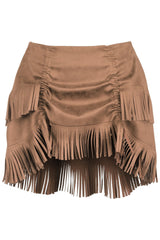 Daisy Corsets Top Drawer 4 PC Premium Suede Fringe Cowgirl Corset Costume
