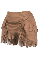 Daisy Corsets Top Drawer 4 PC Premium Suede Fringe Cowgirl Corset Costume