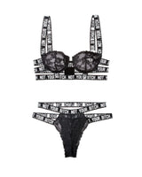Fantasy Lingerie Vibes Not Your B*tch Lace Bra & Cutout Panty Set