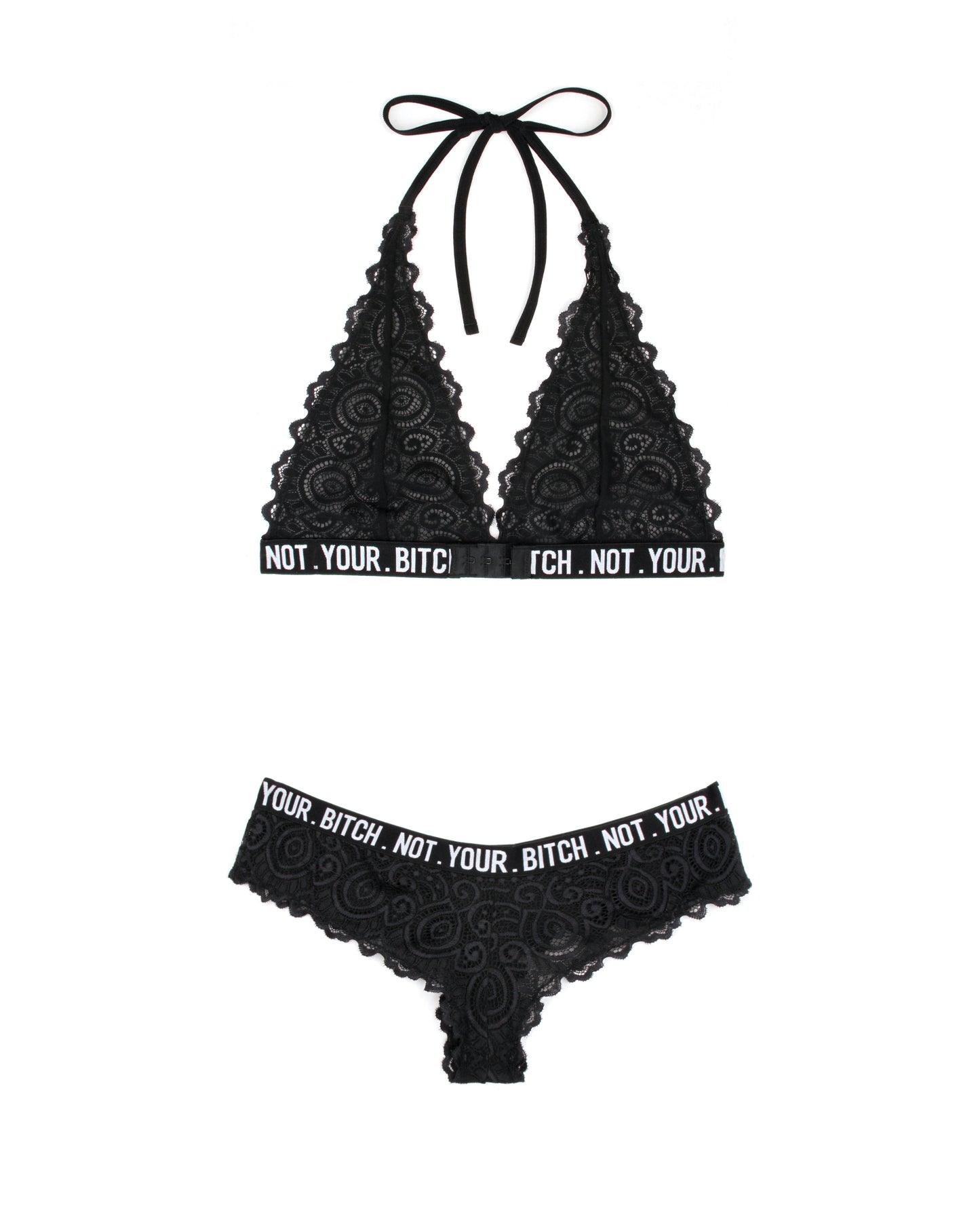 Fantasy Lingerie Queen Vibes Not Your B*tch Bralette & Cheeky Panty Set