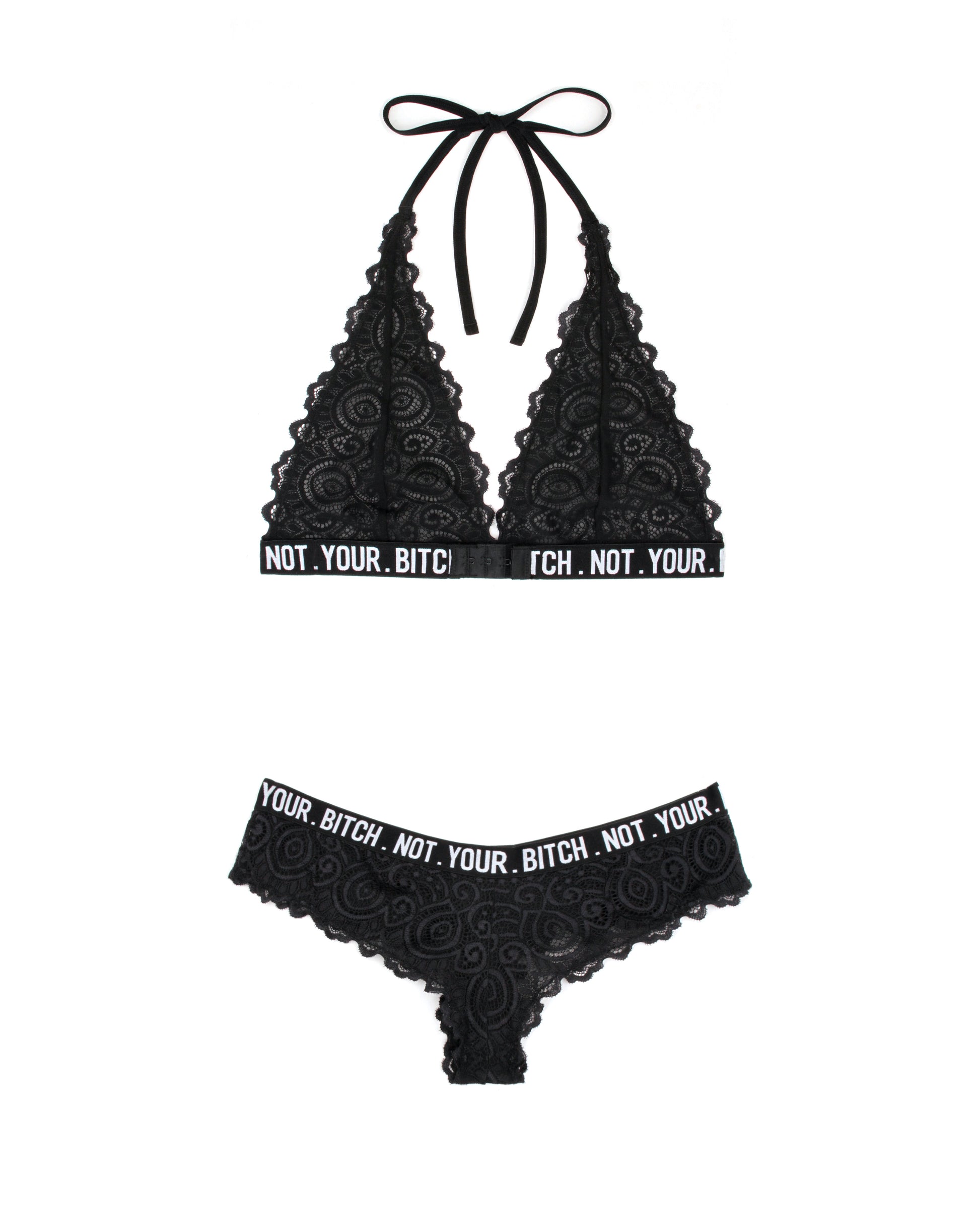 Fantasy Lingerie Queen Vibes Not Your B*tch Bralette & Cheeky Panty Set