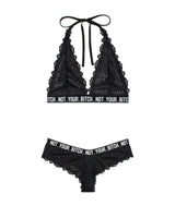 Fantasy Lingerie Queen Vibes Not Your B*tch Bralette & Cheeky Panty Set