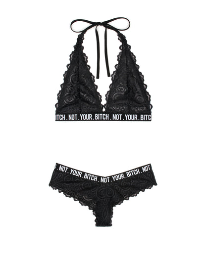 Fantasy Lingerie Queen Vibes Not Your B*tch Bralette & Cheeky Panty Set