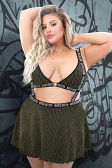 Fantasy Lingerie Queen Vibes Boss BO$$ B*tch Suspender Skirt