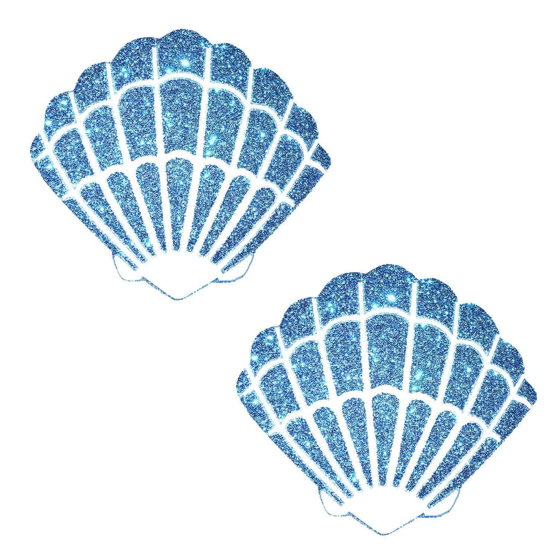 Neva Nude Glitter Mermaid Shell Pasties - Blue