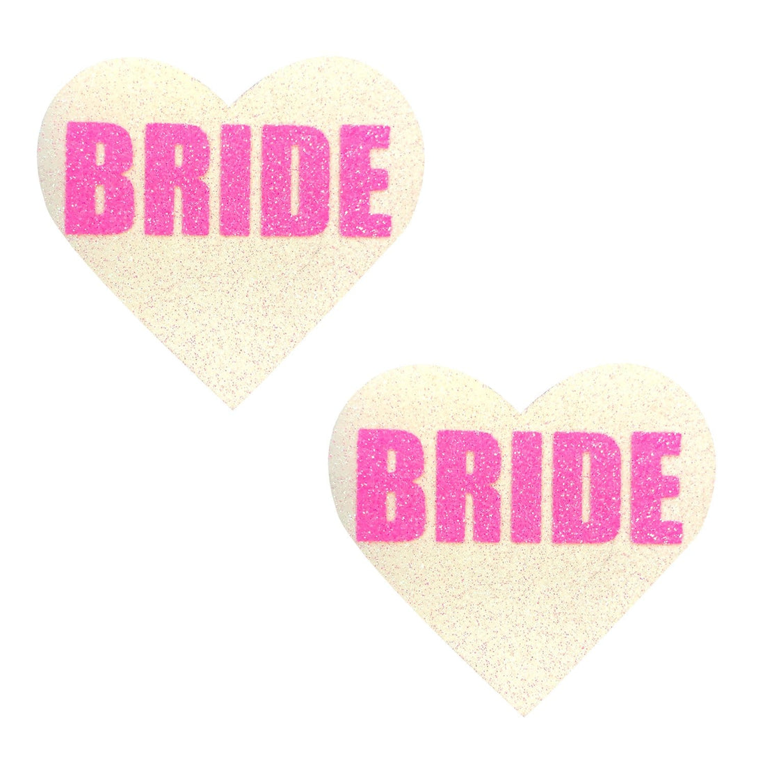 Neva Nude Bride Glitter Blacklight Pasties - Neon Pink/White