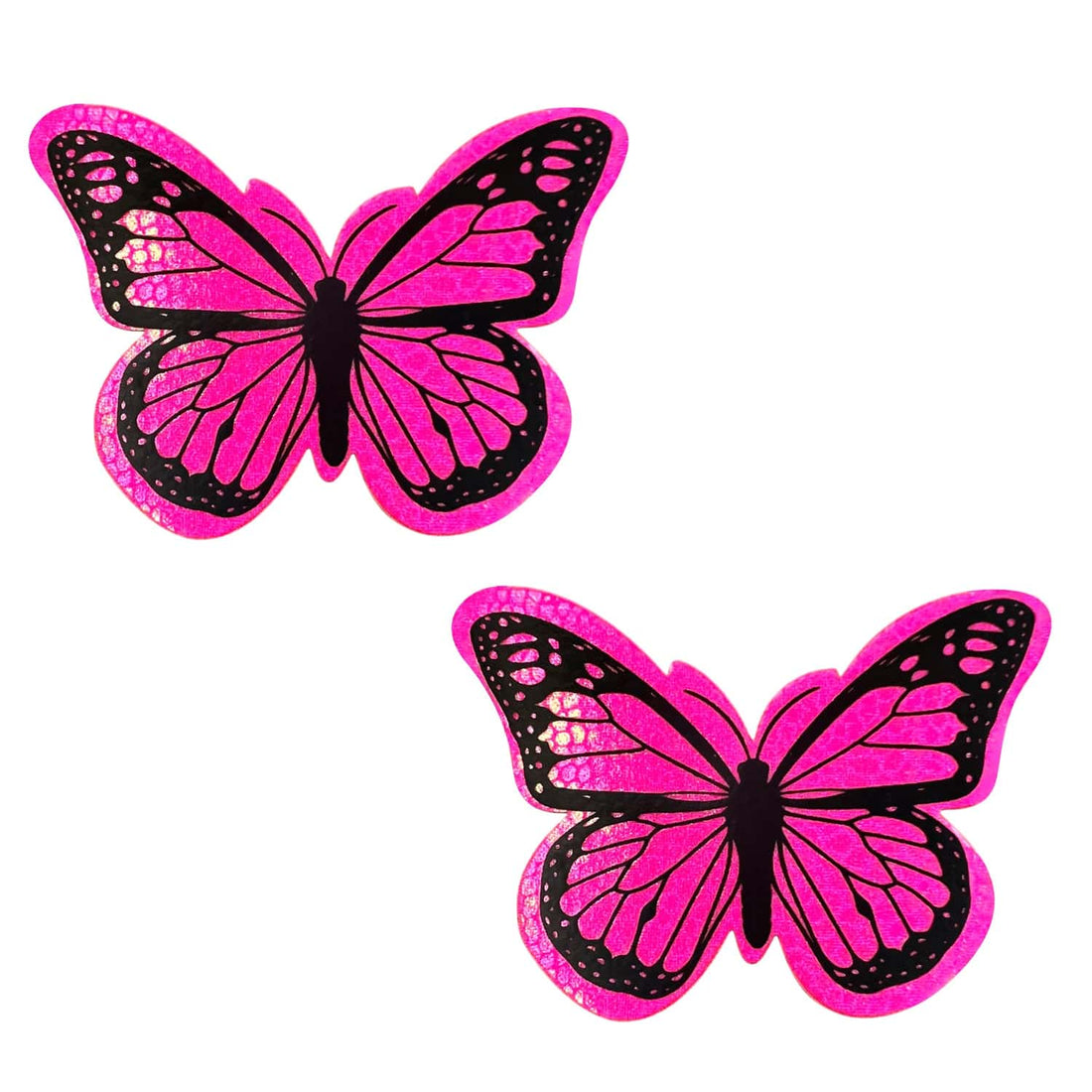 Neva Nude Neon Nights Super Blacklight Holographic Butterfly Pasties - Pink
