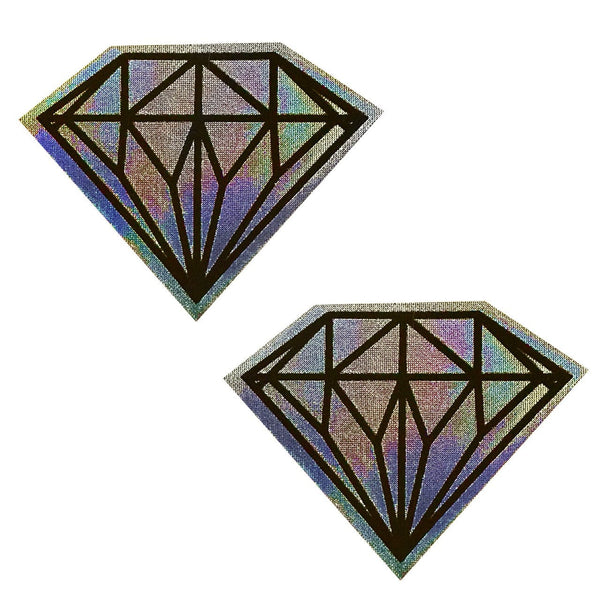 Neva Nude Diamonds are Forever Nitro Holographic Pasties - Black