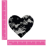 Neva Nude Lace Heart Pasties - Black