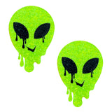 Neva Nude Super Sparkle Blacklight Glitter Melty Alien Pasties - Green
