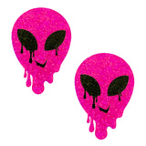 Neva Nude Super Sparkle Blacklight Melty Alien Pasties - Pink