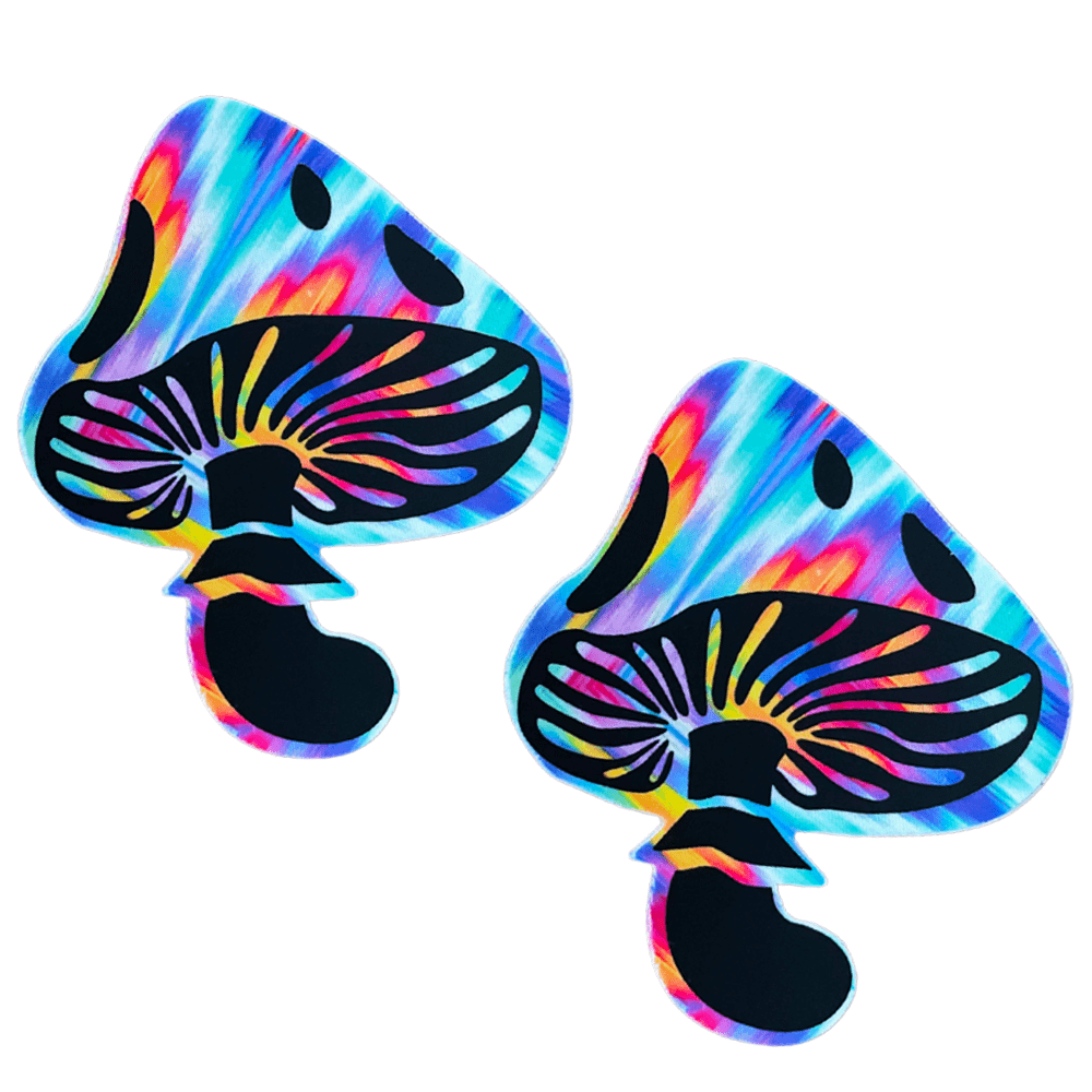 Neva Nude Aztec Rave Blacklight Toadstool Pasties - Multicolor