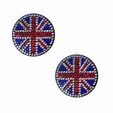 Neva Nude Yeah Bbaby! Black Union Jack Crystal Reusable Silicone Pasties - Multicolor
