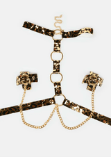Neva Nude Camo Queen Safari Holographic Harness X Reusable Silicone Pasties - Black/Gold
