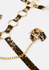 Neva Nude Camo Queen Safari Holographic Harness X Reusable Silicone Pasties - Black/Gold