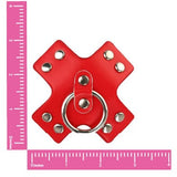 Neva Nude Pierced 'N Punked Leather Reusable Silicone Pasties - Red