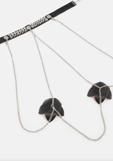 Neva Nude Queen Of The Night Flower Silver Stud Reusable Silicone Pasties - Black