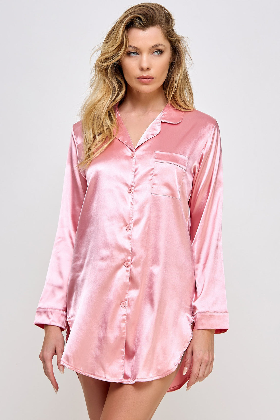 Be Wicked Kimberly Satin Sleepshirt Dusty Rose