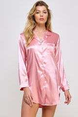 Be Wicked Kimberly Satin Sleepshirt Dusty Rose
