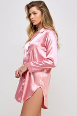 Be Wicked Kimberly Satin Sleepshirt Dusty Rose