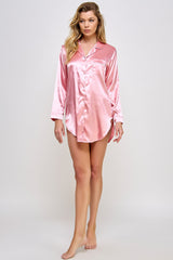 Be Wicked Kimberly Satin Sleepshirt Dusty Rose