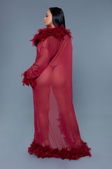 Be Wicked Glamour Robe Maroon