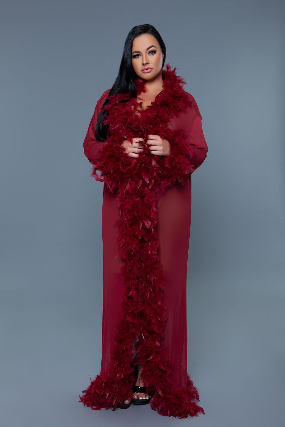 Be Wicked Glamour Robe Maroon