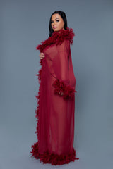Be Wicked Glamour Robe Maroon