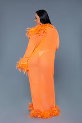 Be Wicked Glamour Robe Neon Orange