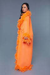 Be Wicked Glamour Robe Neon Orange
