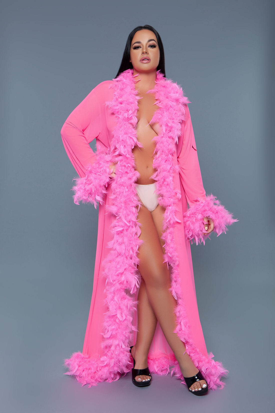Be Wicked Glamour Robe Neon Pink