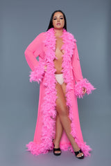 Be Wicked Glamour Robe Neon Pink