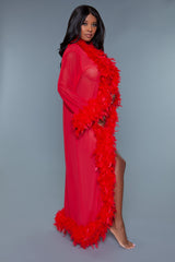 Be Wicked Glamour Robe Red