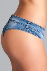 BeWicked Suns Out Buns Out Cheeky Jeans Shorts Medium Wash