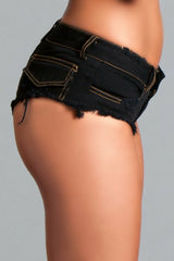 BeWicked Demin Baby Got Back Cheeky Shorts Black