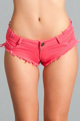 BeWicked Demin Baby Got Back Cheeky Shorts Hot Pink